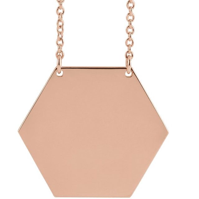 18K Rose Gold-Plated Sterling Silver 20 mm Engravable Hexagon 18