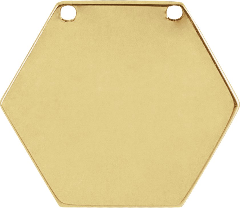 14K Yellow 14 mm Engravable Geometric Necklace Center