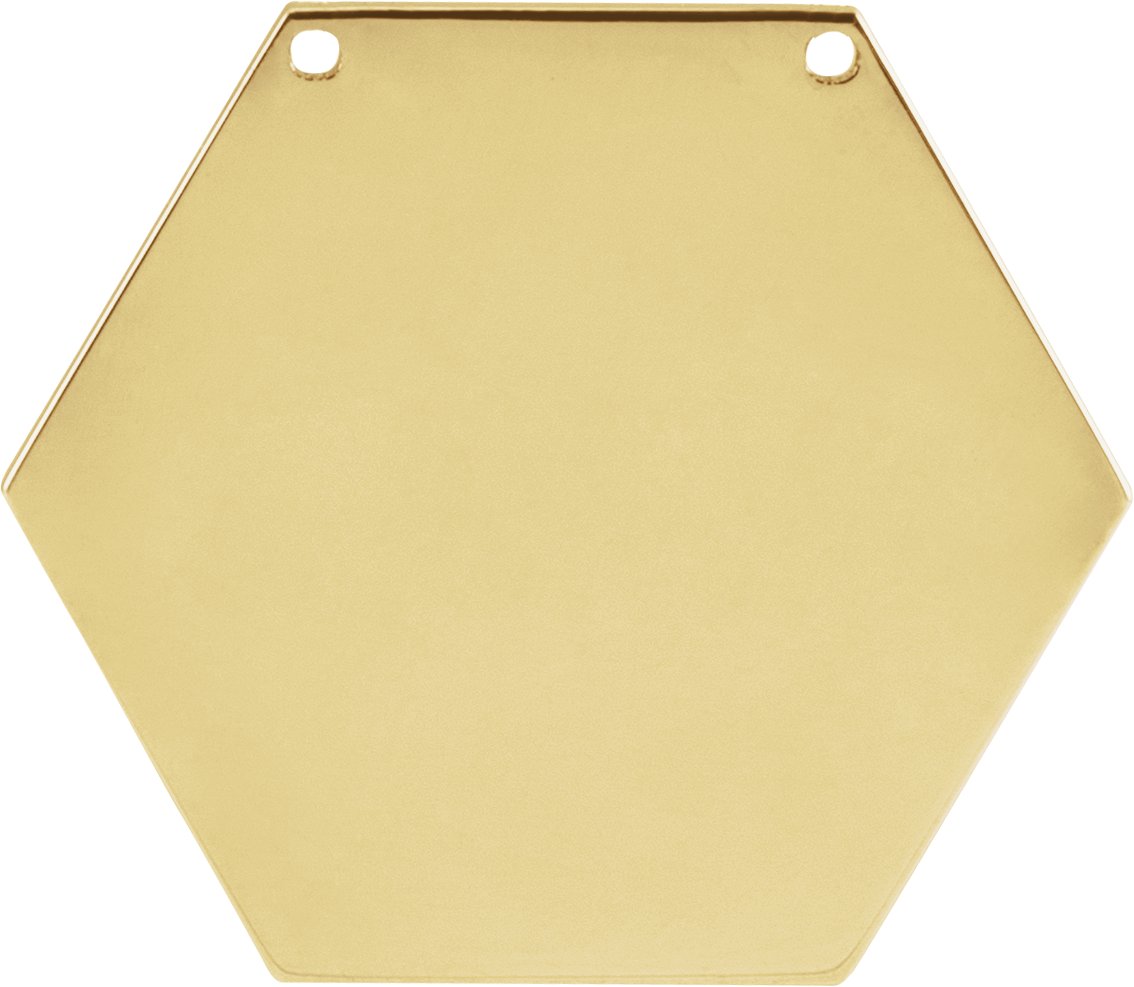 14K Yellow 20 mm Engravable Geometric Necklace Center