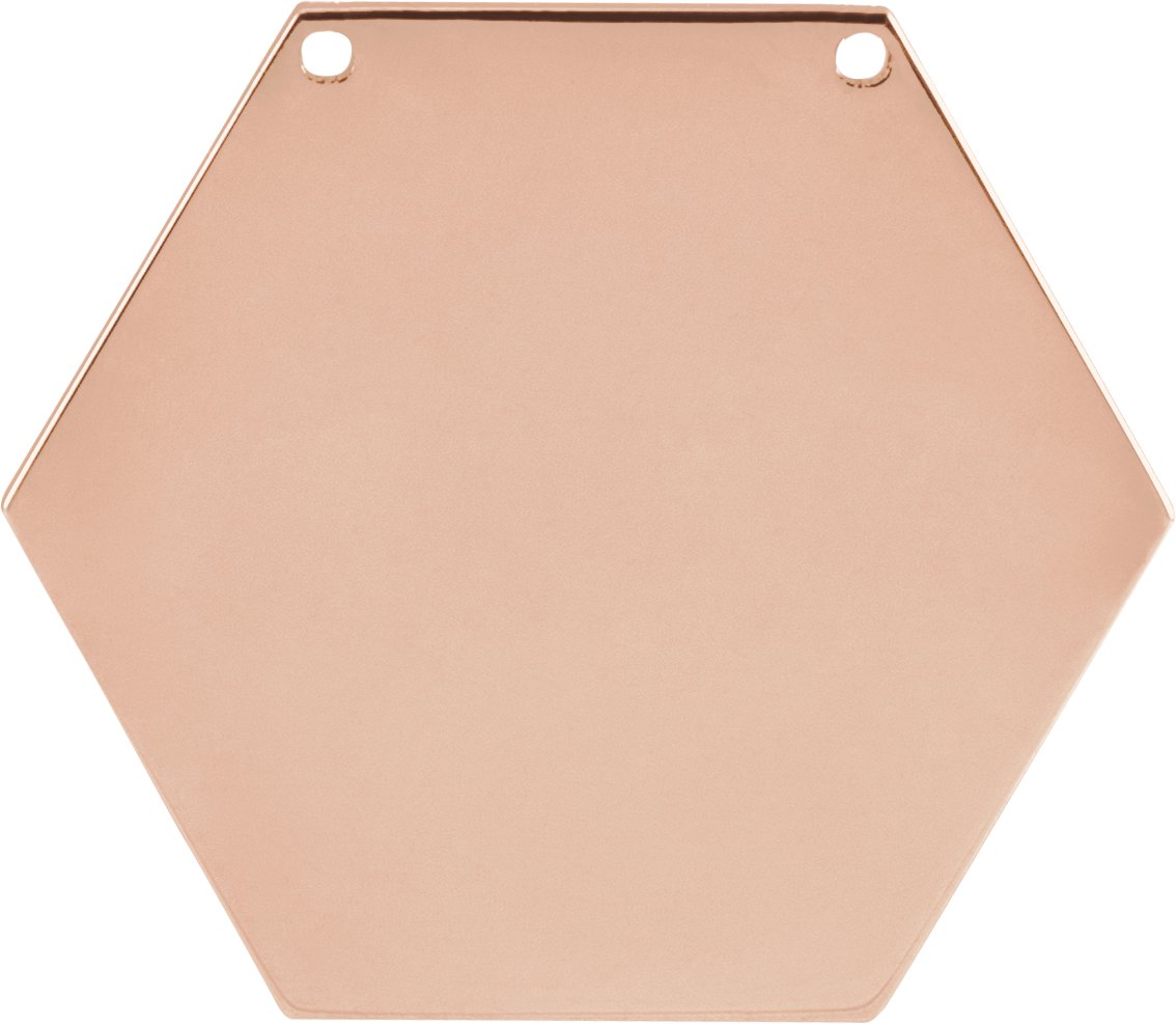 14K Rose 20 mm Engravable Geometric Necklace Center