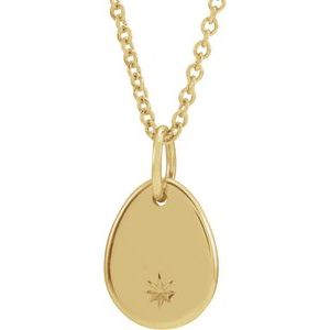 14K Yellow Pear Starburst 16-18" Necklace