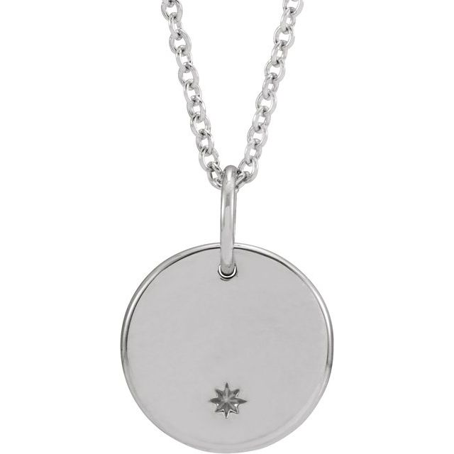 Sterling Silver Round Starburst 16-18 Necklace