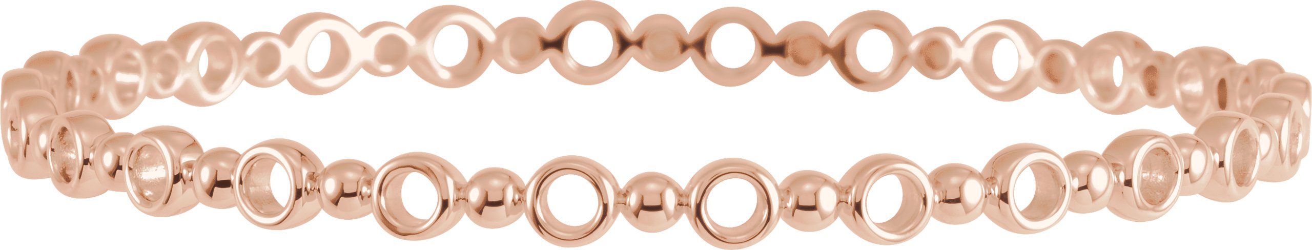 14K Rose 4.4 mm Geometric Bangle 7" Bracelet