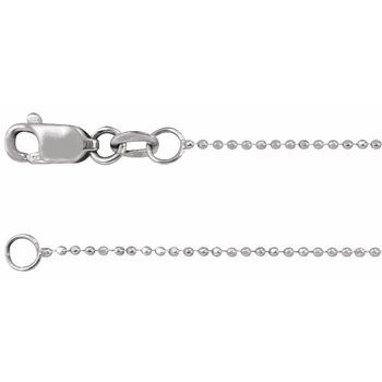 14K White 1mm Diamond Cut Bead 18 inch Chain Ref. 16875677