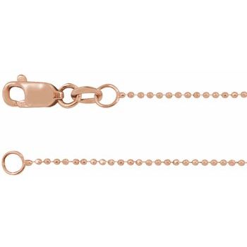 14K Rose 1mm Diamond Cut Bead Chain by the Inch Ref. 16875583
