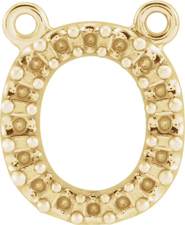 Accented Block Initial Necklace Center