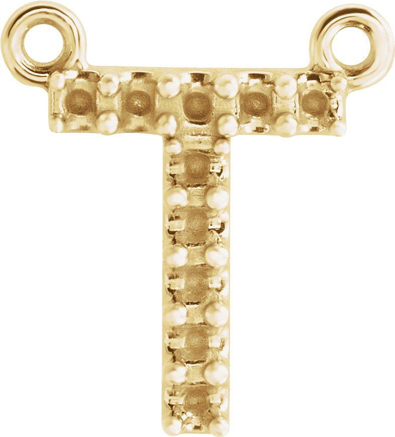 Accented Block Initial Necklace Center