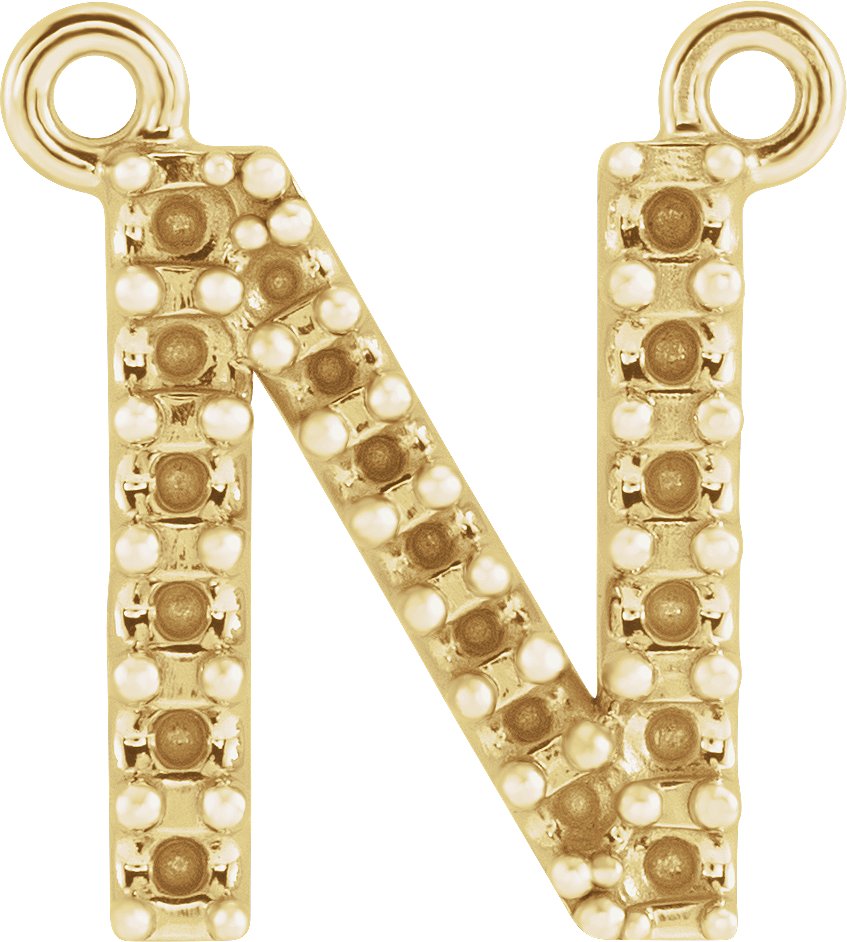 Accented Block Initial Necklace Center