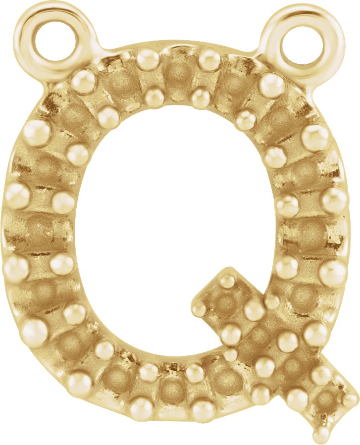 Accented Block Initial Necklace Center