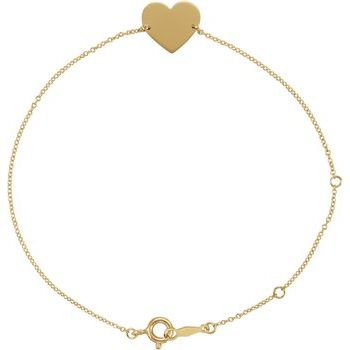 14K Yellow Heart 7 8 inch Bracelet Ref. 16746801