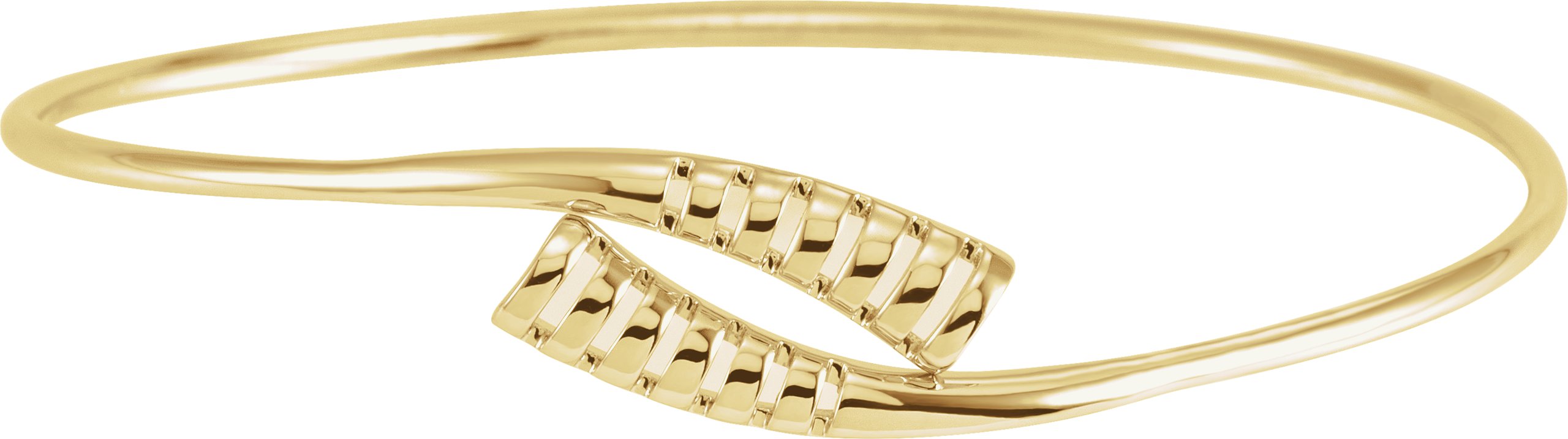 14K Yellow 16.5 mm Bypass Bangle 7" Bracelet