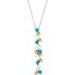Sterling Silver Honey Passion Topaz, Turquoise & 1/8 CTW Diamond Scattered Bar 16-18