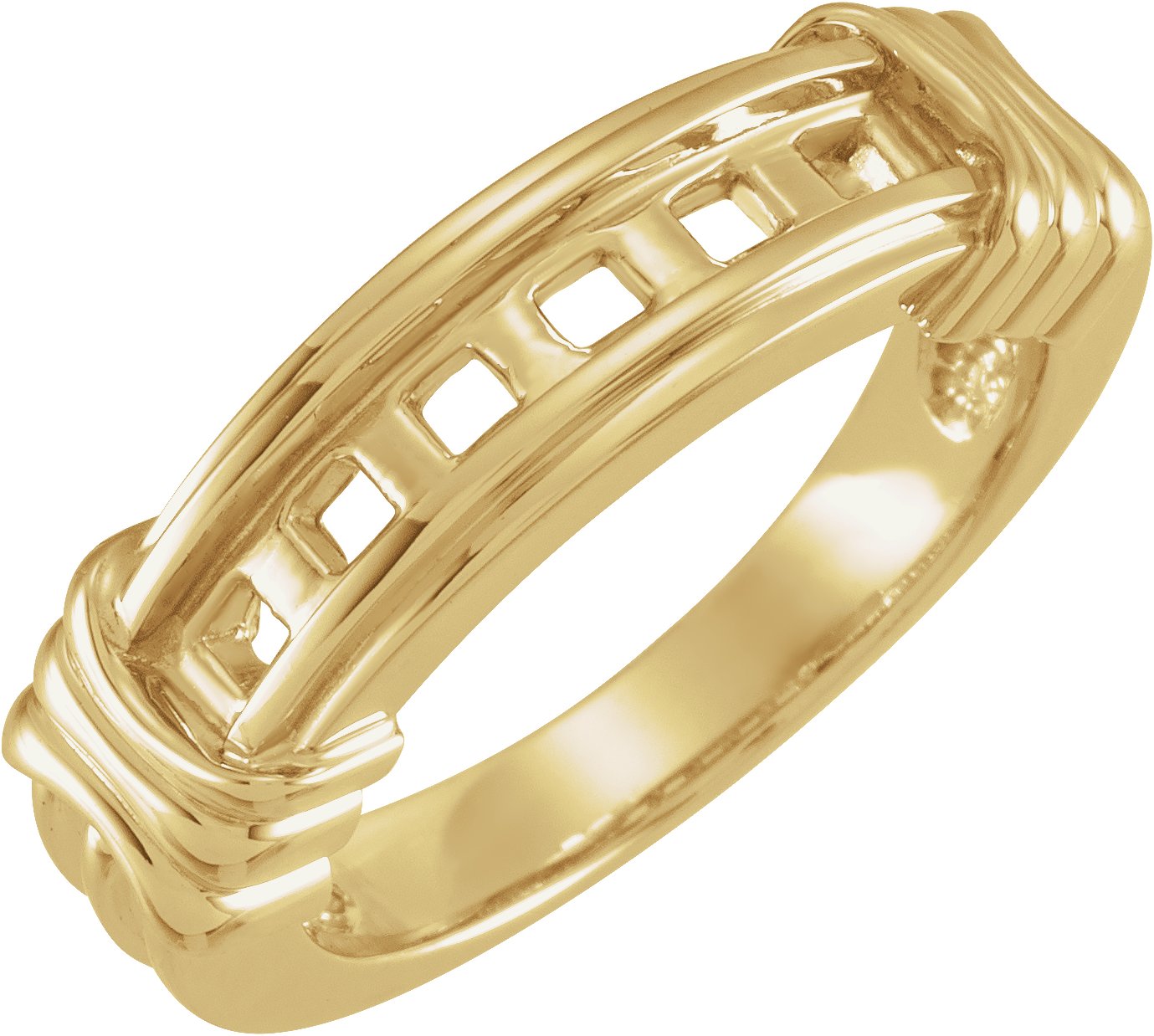 10K Yellow 6-Stone Band Mounting