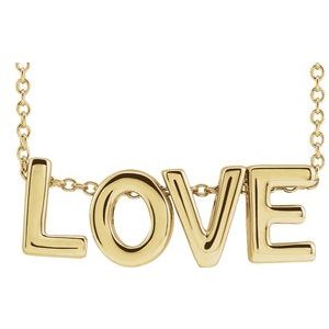 14K Yellow Love 16-18" Necklace