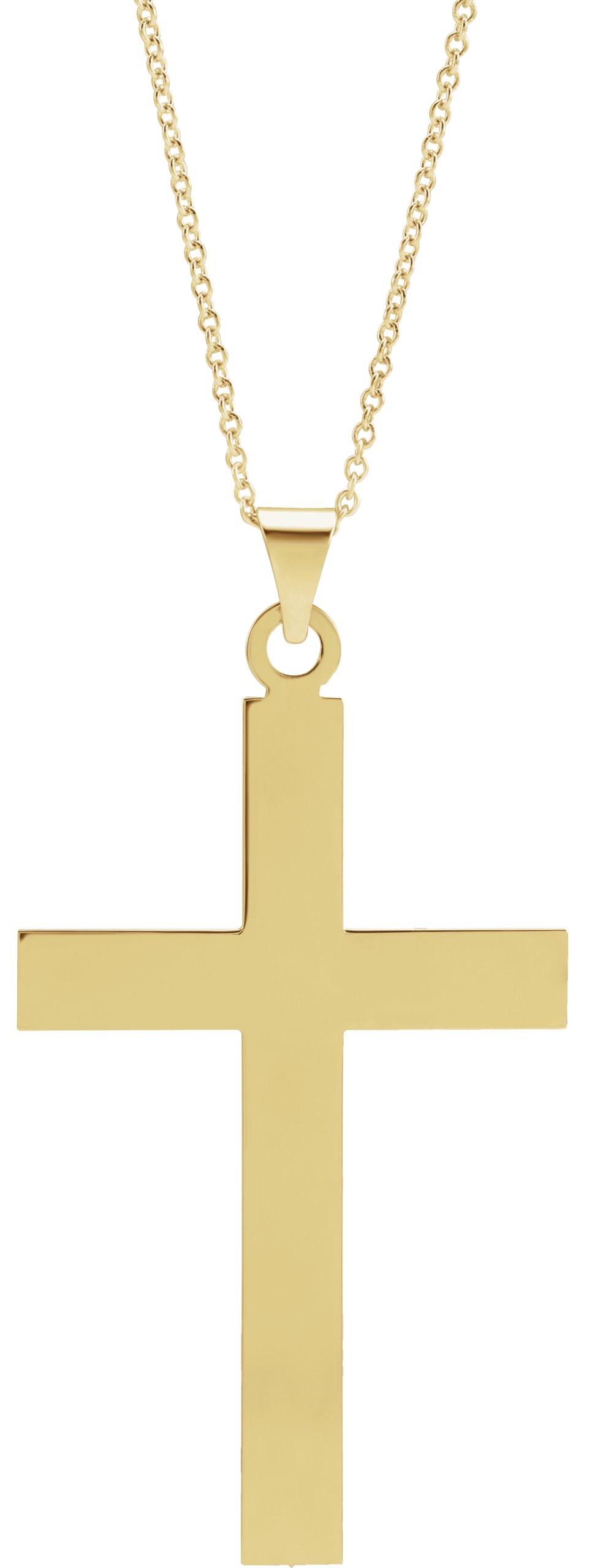 14K Yellow 39 x 25 mm Cross 18