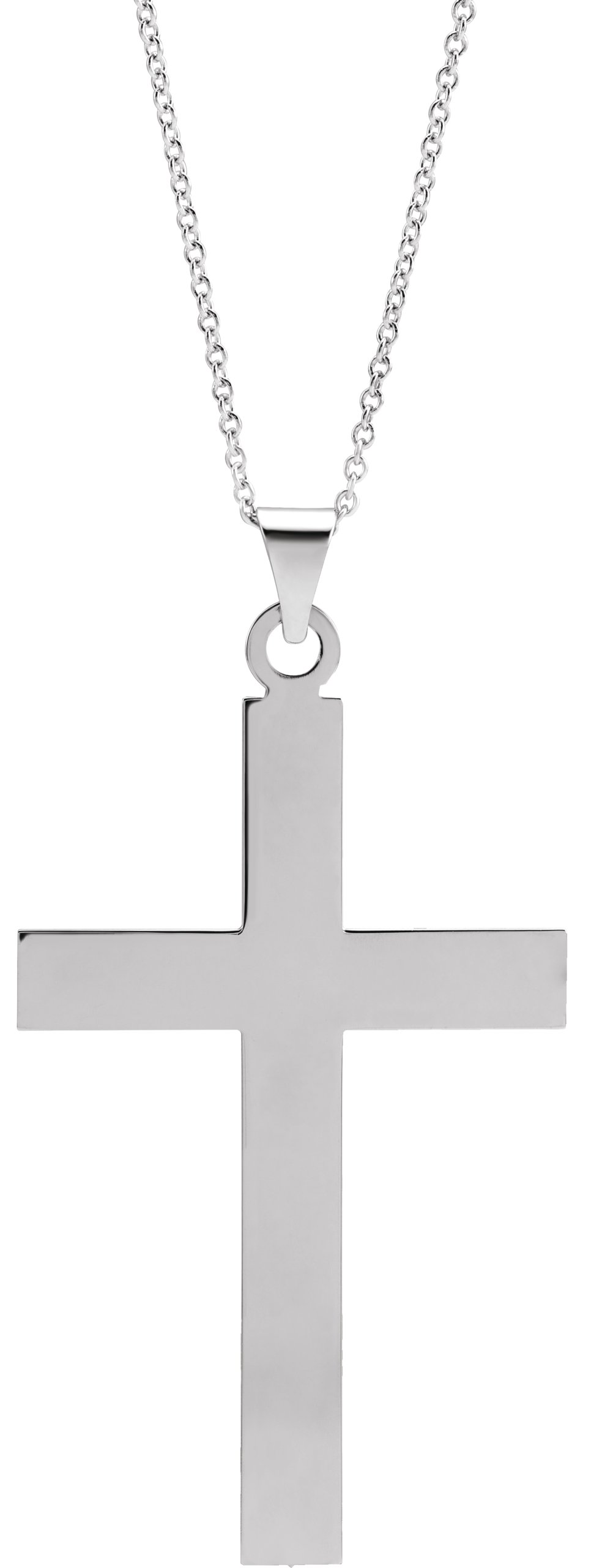 14K White 39 x 25 mm Cross 18