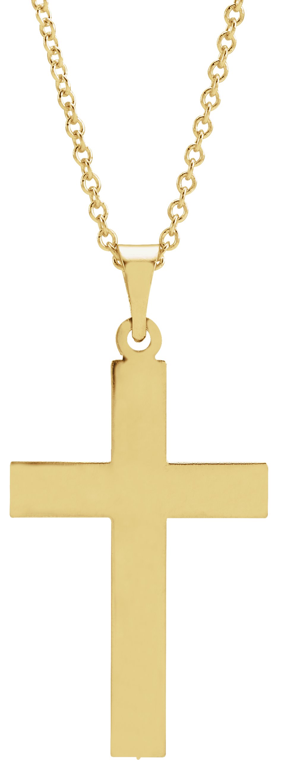 14K Yellow 22 x 14 mm Cross 18