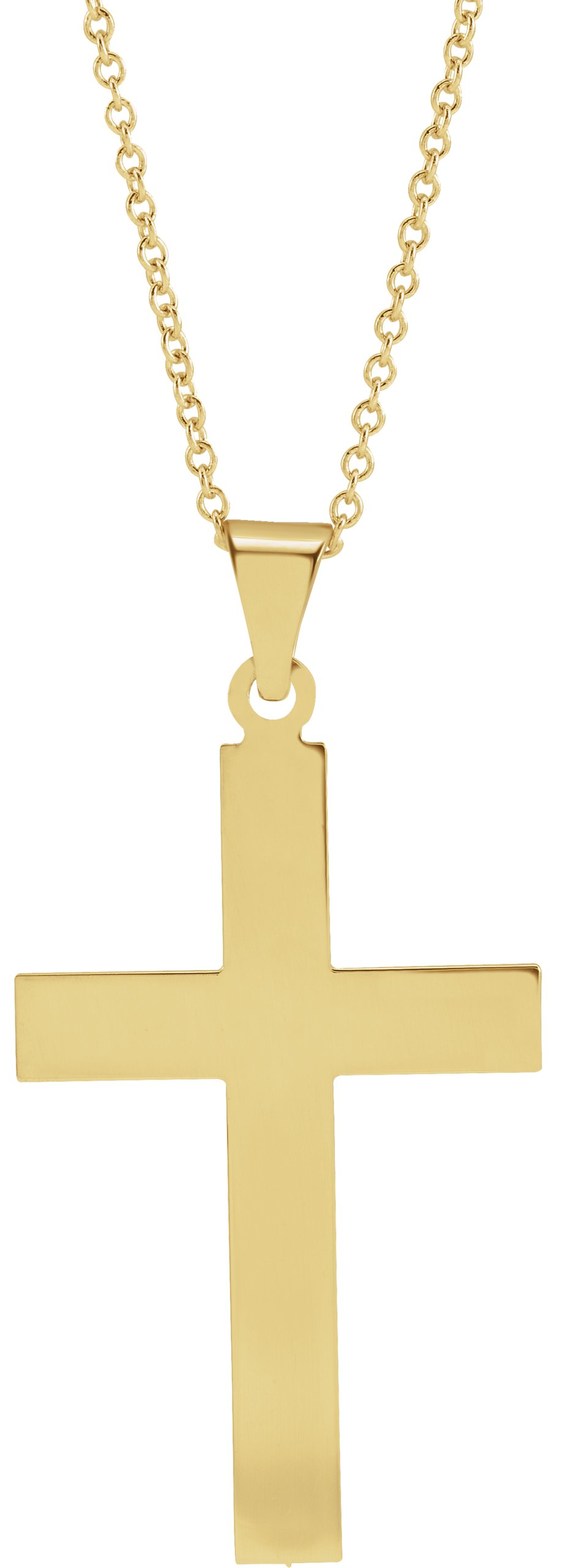 14K Yellow 28 x 18 mm Cross 18