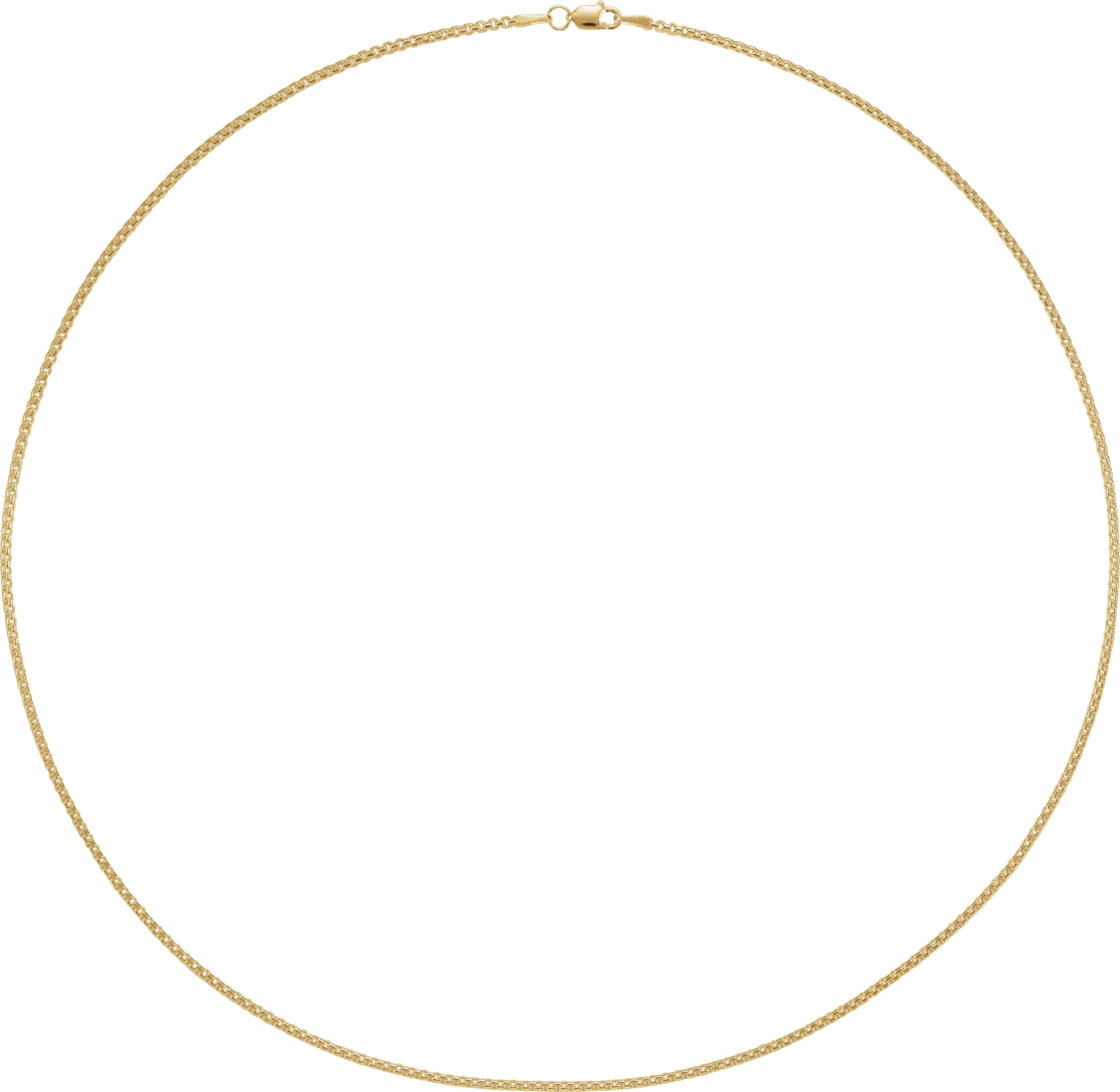 14K Yellow 1.8 mm Rounded Box 24 Chain