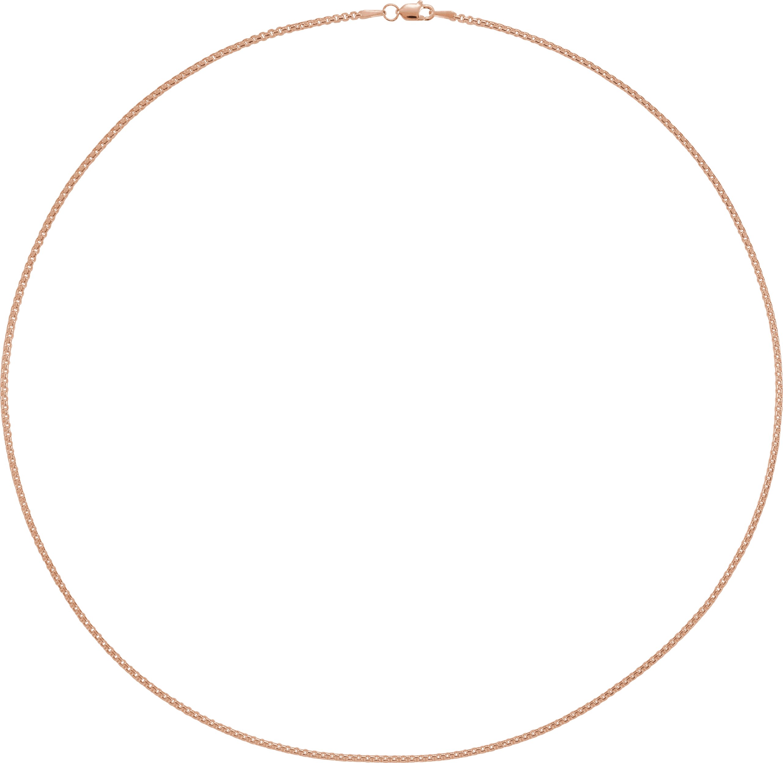 14K Rose 1.8 mm Rounded Box 20 Chain