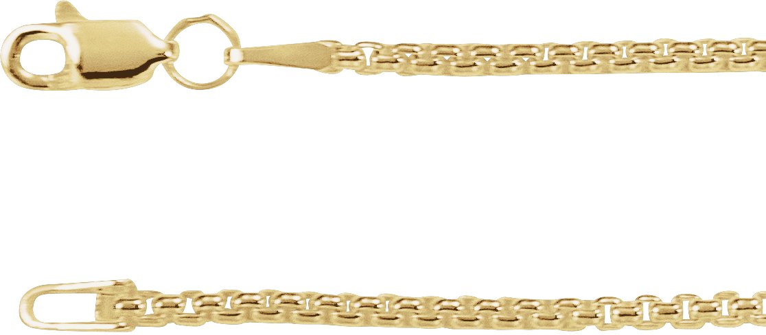 14K Yellow 1.8 mm Rounded Box 18" Chain