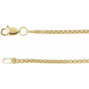 14K Yellow 1.8 mm Rounded Box 18" Chain