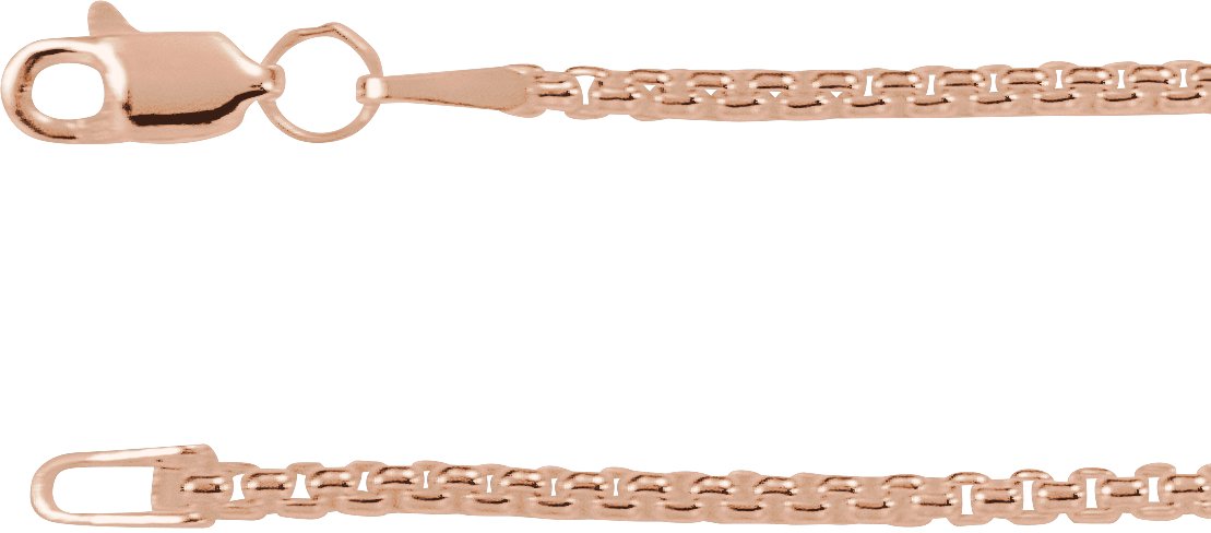 14K Rose 1.8 mm Rounded Box 18" Chain