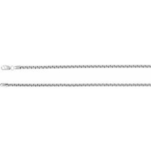14K White 2.6 mm Rounded Box 20" Chain