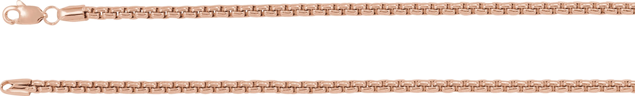 14K Rose 2.6 mm Rounded Box 20 Chain