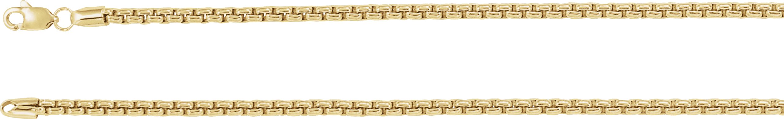 14K Yellow 2.6 mm Rounded Box 18" Chain
