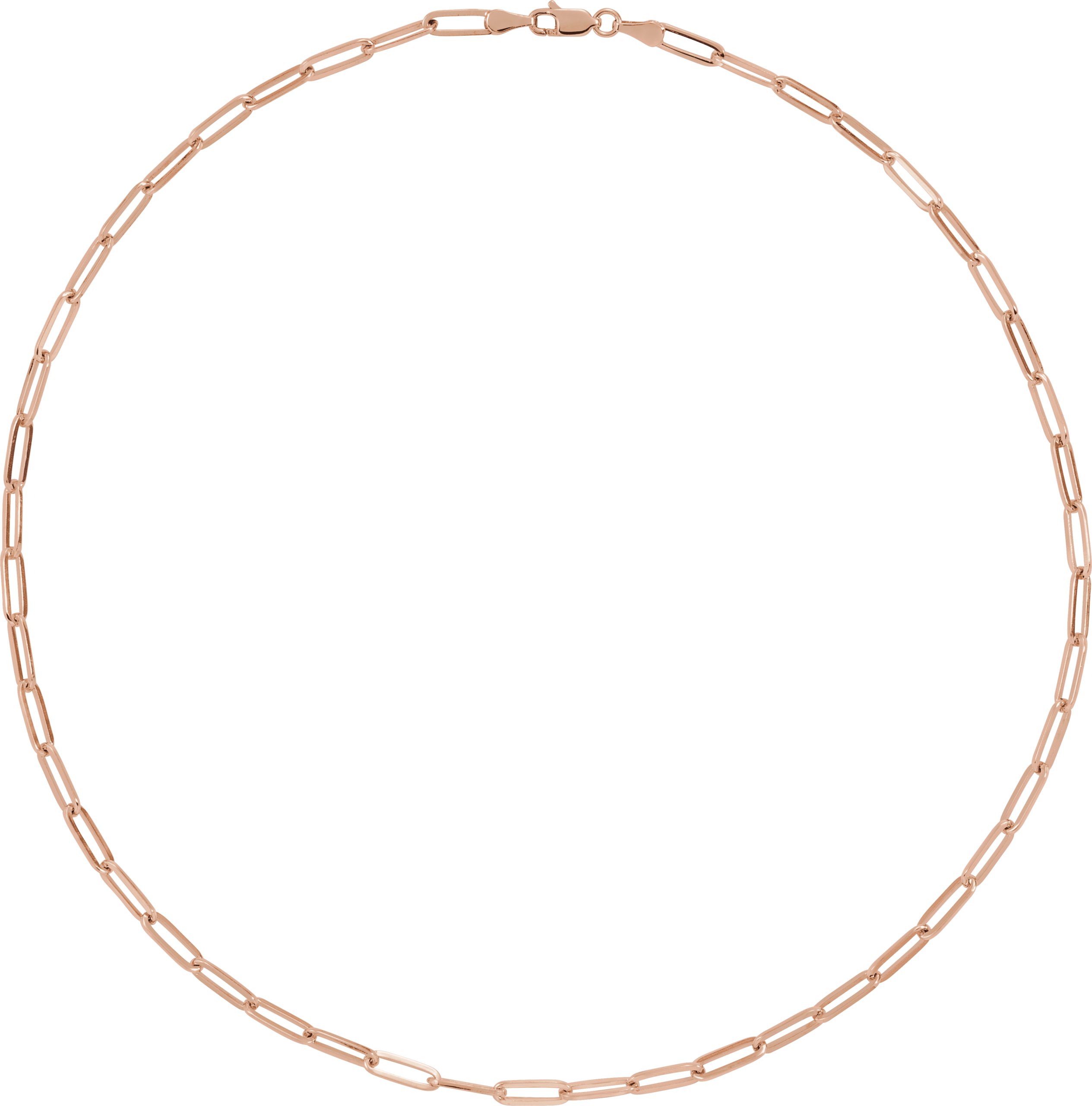 14K Rose 3.85 mm Paperclip-Style 20 Chain