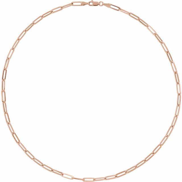 14K Rose 3.85 mm Paperclip-Style 20 Chain