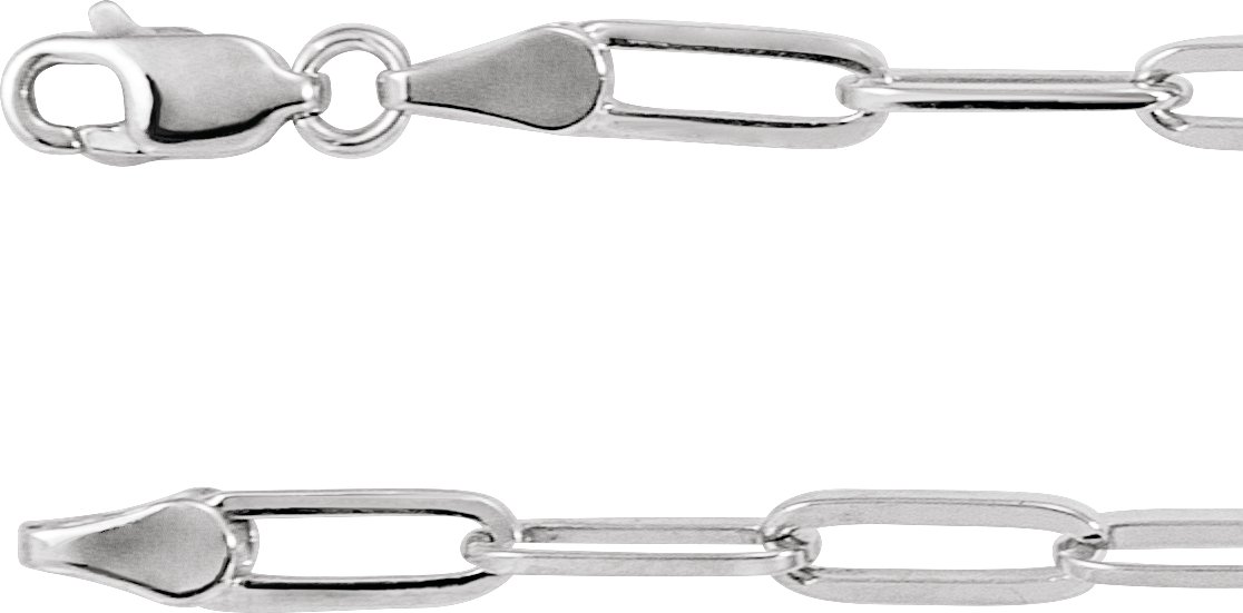 Sterling Silver 3.85 mm Paperclip-Style 7" Chain