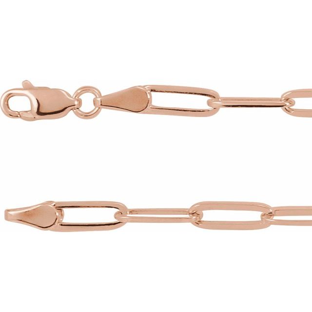 14K Rose 3.85 mm Elongated Link Cable 7