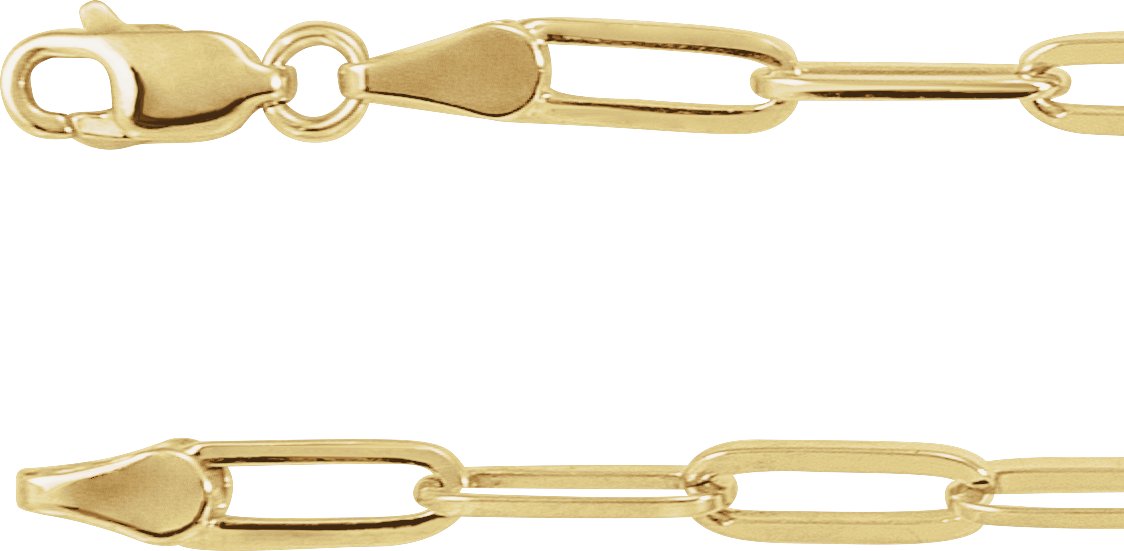 14K Yellow 3.85 mm Paperclip-Style 16" Chain