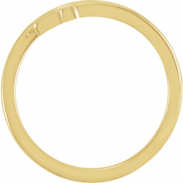 14K Yellow Engravable Sideways Cross Ring