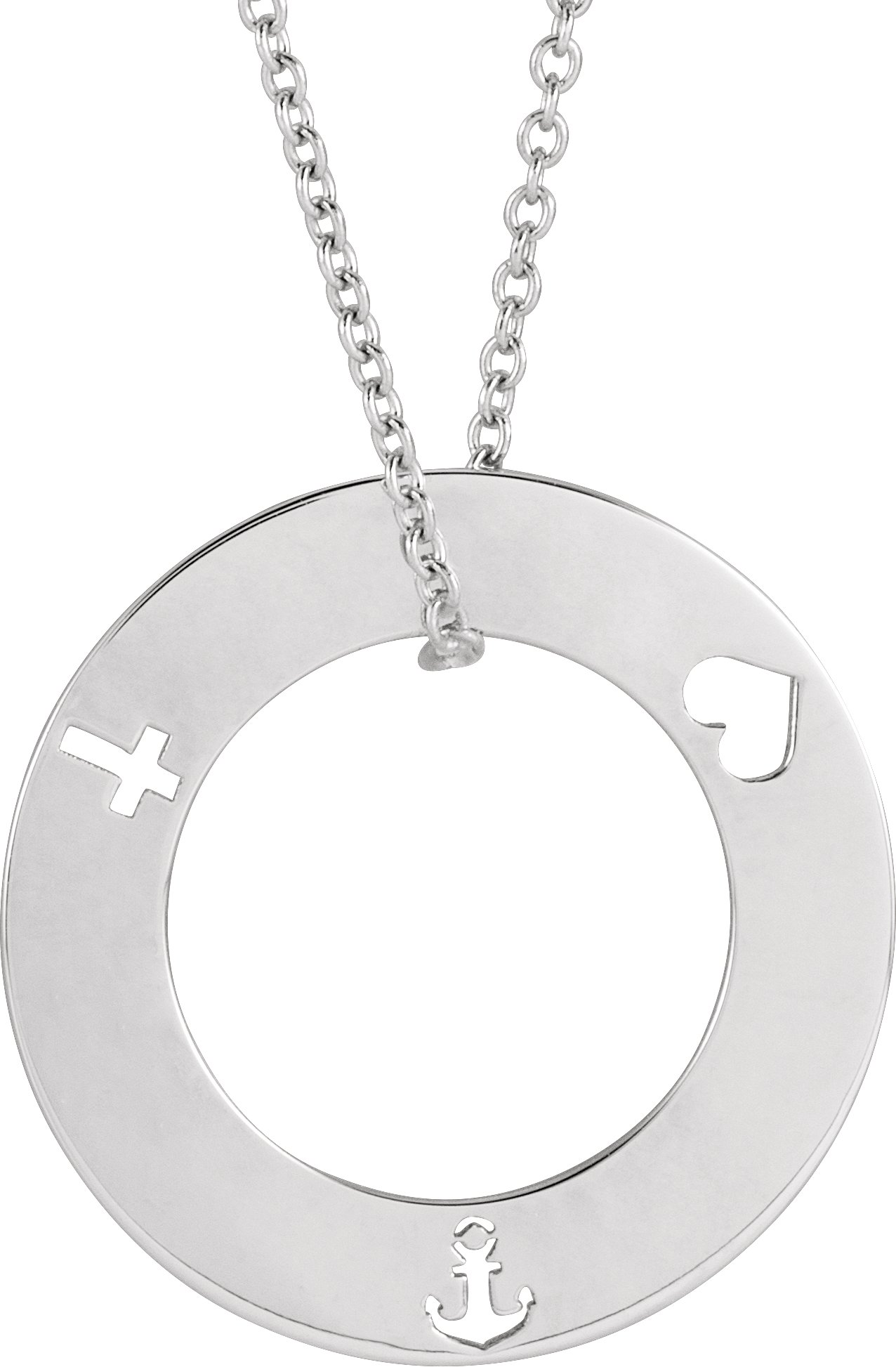Sterling Silver Engravable Pierced Loop 16-18" Necklace