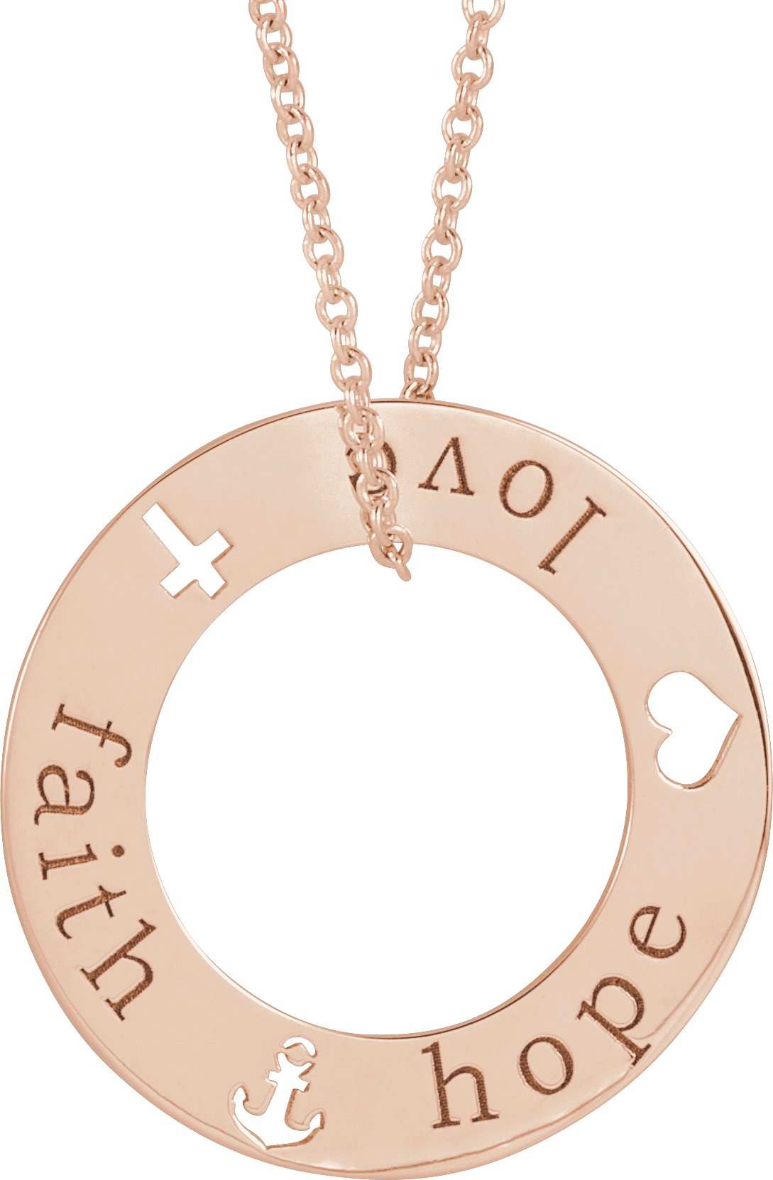 Engravable Faith, Love, & Hope Loop Necklace or Pendant