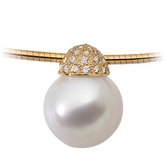 18K Yellow South Sea Cultured Pearl & 1/3 CTW Diamond Necklace