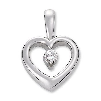 Platinum Diamond Heart Pendant .07 Carat Ref 133980