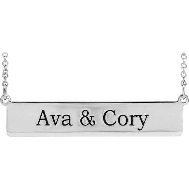 Sterling Silver Be Posh® Engravable Bar 18 Necklace