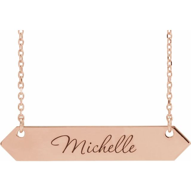 18K Rose Gold-Plated Sterling Silver Engravable Geometric 16-18 Necklace