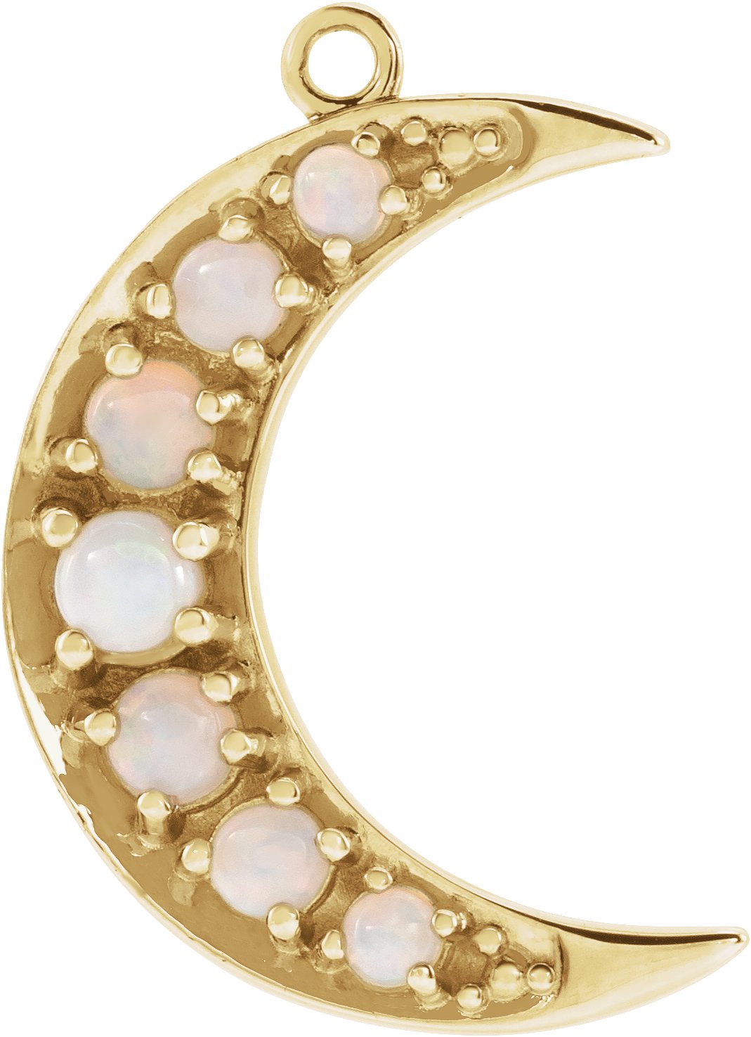 Cabochon Crescent Moon Dangle