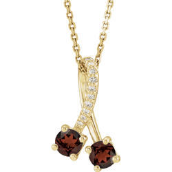 garnet and diamond january birthstone necklace