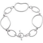 Sterling Silver 1 mm Round Open Silhouette Bracelet Mounting