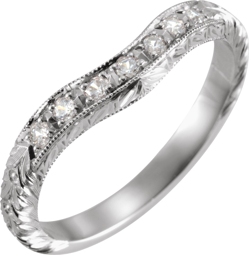 14K White 1/8 CTW Natural Diamond Band 