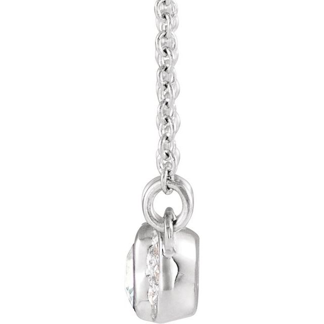 14K White 1/2  CTW Natural Diamond Bar 16 Necklace