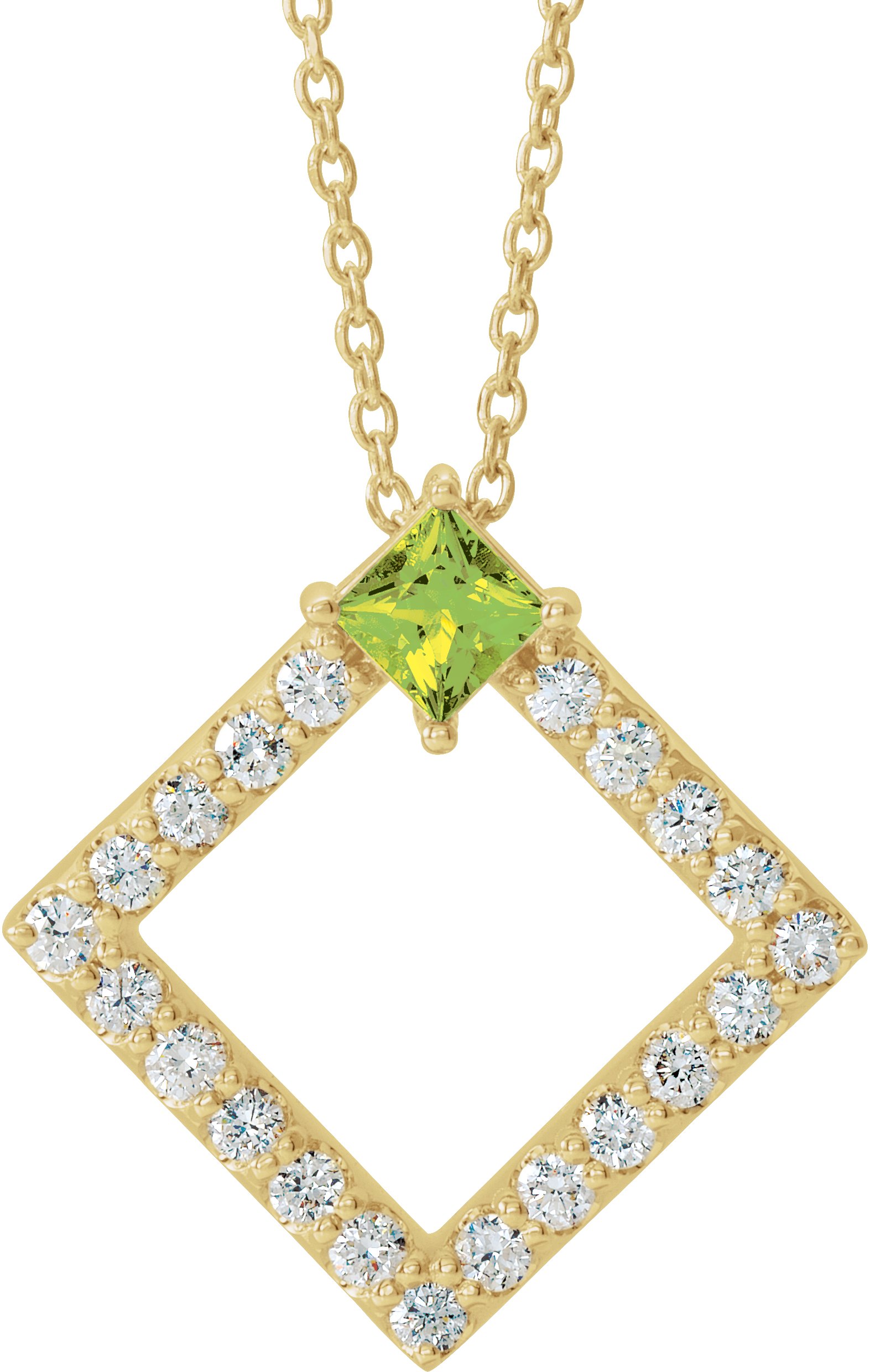 14K Yellow Peridot and .375 CTW Diamond 16 18 inch Necklace Ref 14900513