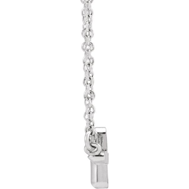Sterling Silver Sideways Cross 18 Necklace