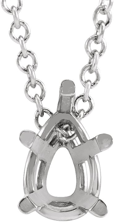 Pear 5-Prong Solitaire Necklace or Slide Pendant